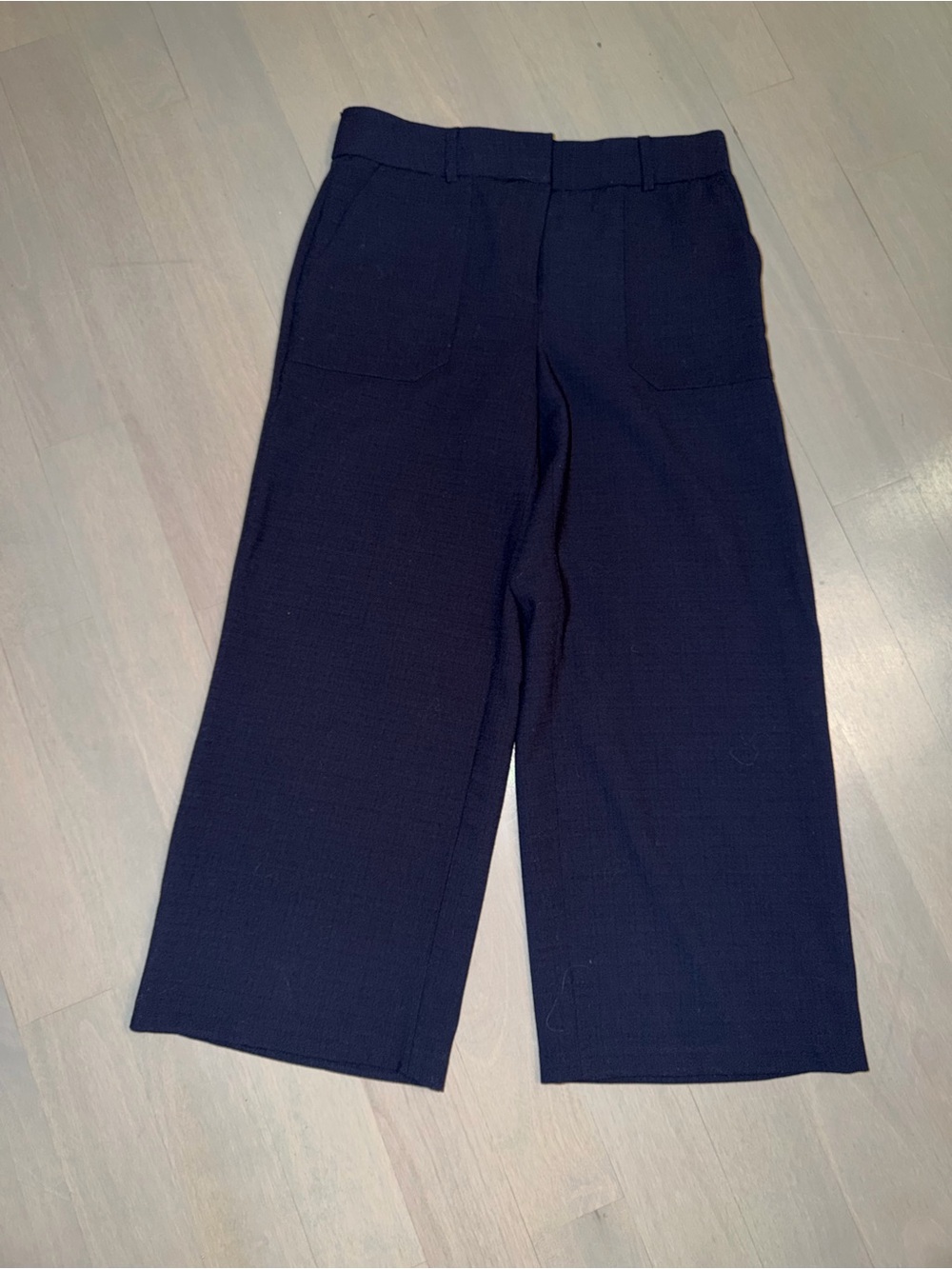 Amanda & Chelsea Navy Cropped Wide-Leg Pants